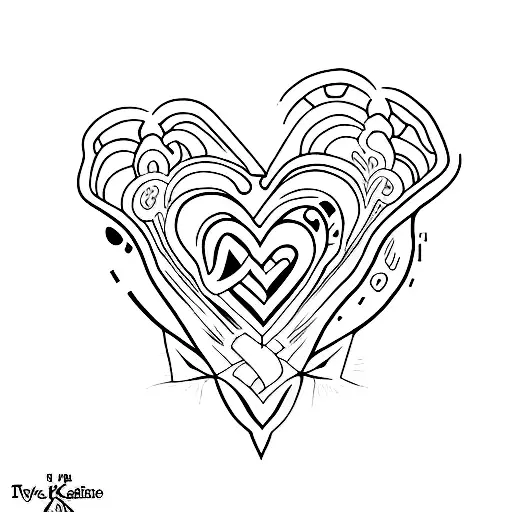 k in a heart tattoo design idea