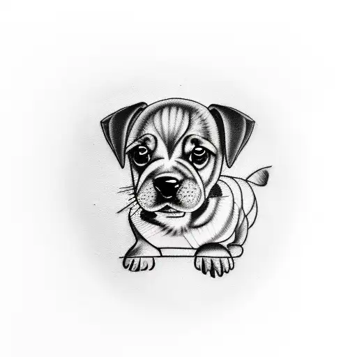 puppy caps tattoo design idea