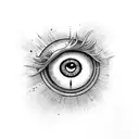 Crying eye with elaborate background tattoo design idea