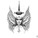 Old Testament angels, eyes tattoo design idea
