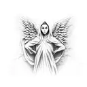 Old Testament angels, eyes tattoo design idea