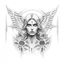 Old Testament angels, eyes tattoo design idea