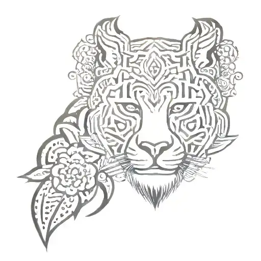 mandela tattoo for knee that uses seika ha art style tattoo design idea