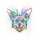 psychedelics pitbull and ice cream cone tattoo design idea