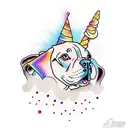 psychedelics pitbull and ice cream cone tattoo design idea