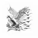 american flag blad eagle  tattoo design idea