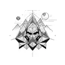 mathmatical mountain man engineer tattoo design idea