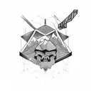 mathmatical mountain man engineer tattoo design idea