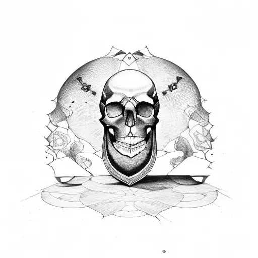 Memento Mori, Hourglass, Skull, Death, New Life, Tree tattoo design idea