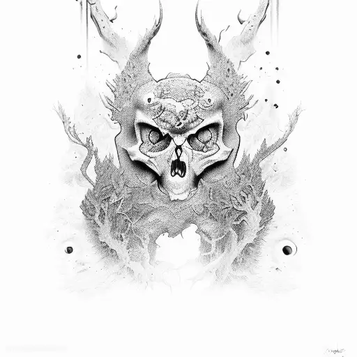 the encounter between death and life tattoo design idea