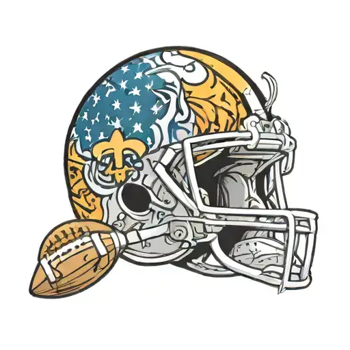 create a tattoo with the New Orleans Saints, Tennessee Volunteers football, LSU football, Baylor football, and Texas Ran tattoo design idea