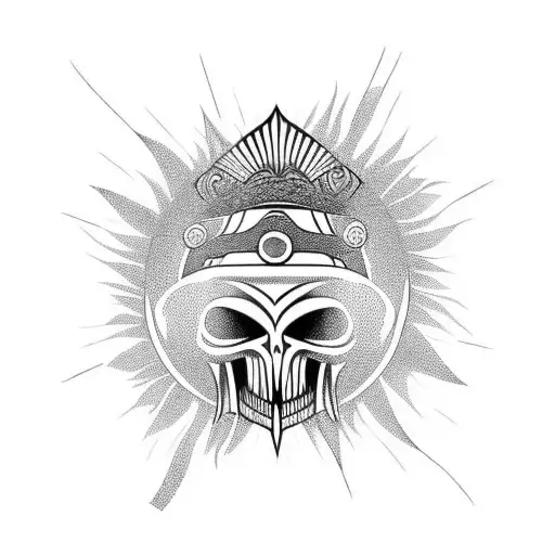 kokopellis marching with sun in back tattoo design idea