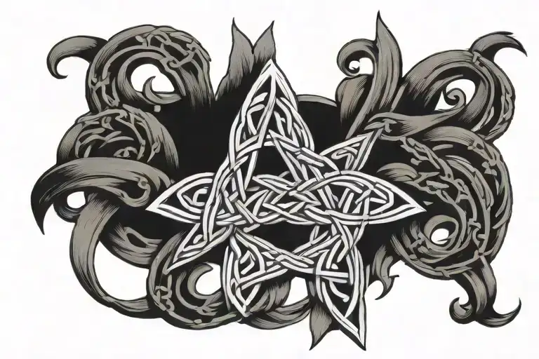 holy trinity knot design incorporating roman numerals with celtic knot band tattoo design idea