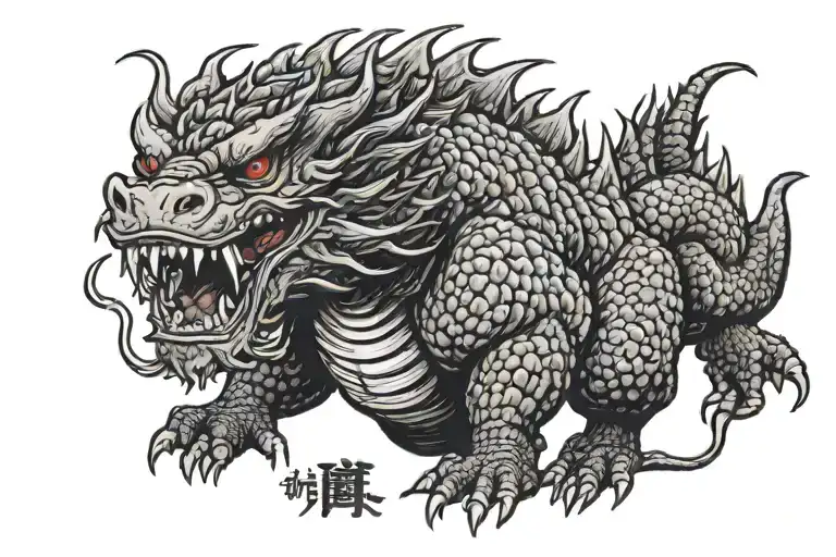 Shin Godzilla Tramp Stamp tattoo design idea