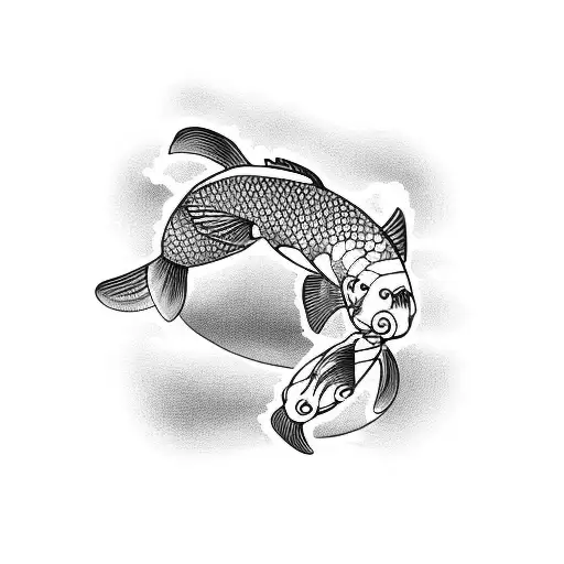 koi fish inside christian fish tattoo design idea