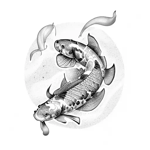 koi inside christian fish tattoo design idea
