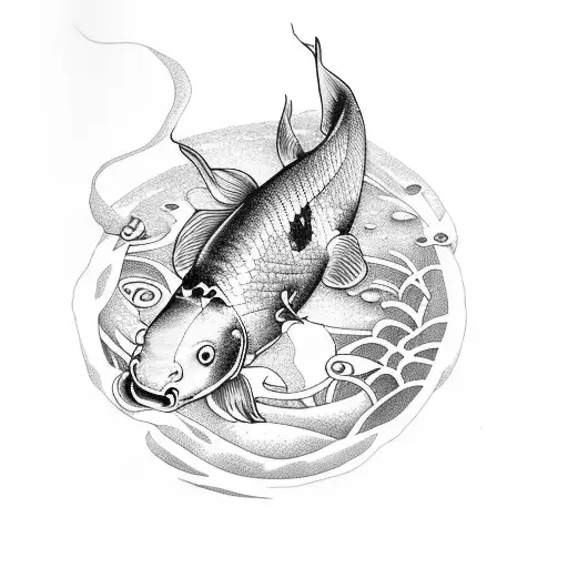 christian fish with koi inside tattoo design idea
