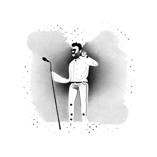 a man singing and dancing in the street tattoo design idea