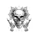 Rockabilly skull tattoo design idea