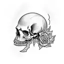 Rockabilly skull tattoo design idea