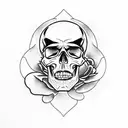Rockabilly skull tattoo design idea