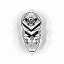 Rockabilly skull tattoo design idea