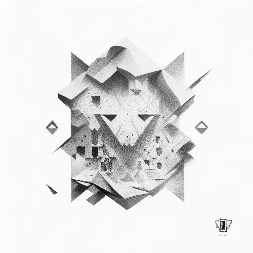 Floating squares tattoo design idea