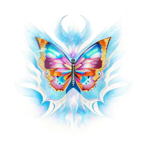 butterfly to Phoenix transition tattoo design idea