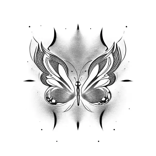 butterfly transition to Phoenix tattoo design idea