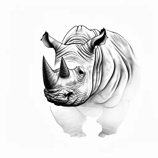 evil rhino head tattoo design idea