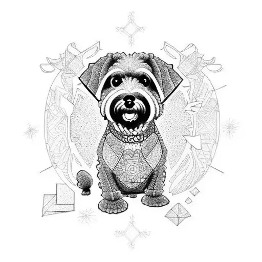 black schnoodle tattoo design idea