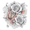 rose rain drops tattoo design idea