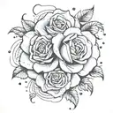 rose rain drops tattoo design idea