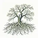 tree growing roots tattoo design idea