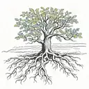 tree growing roots tattoo design idea