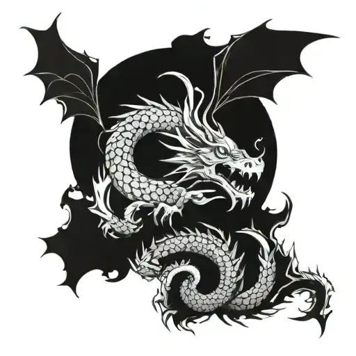 dragon coiled around liverpool tattoo design idea