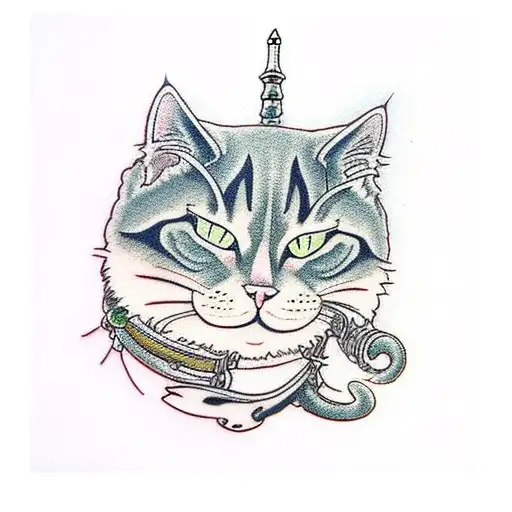Cat Forrest Samurai tattoo design idea