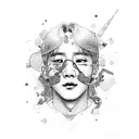 BTS love yourself album with BTS logo tattoo design idea