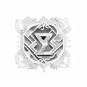 BTS love yourself album with BTS logo tattoo design idea