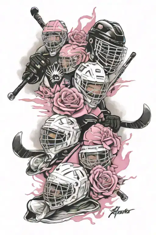 breast cancer, Arizona, family, hockey tattoo design idea