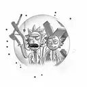 rick and morty tattoo design idea
