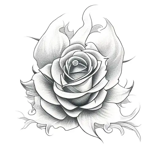 devil with flower tattoo design idea