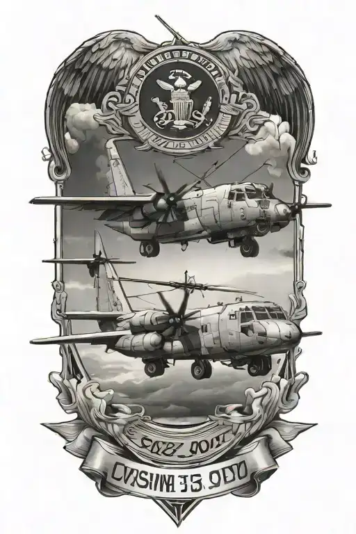 USMC C130 tattoo design idea