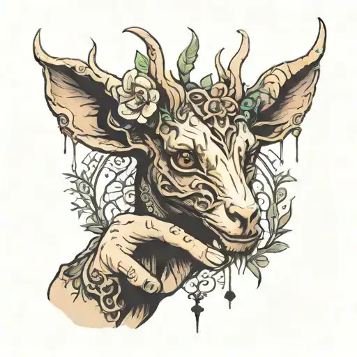 a tattoo on the hand depicting a faun from the movie "Pan's Labyrinth" tattoo design idea