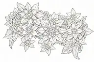 Makosh and edelweiss in the form of a bracelet on the wrist tattoo design idea