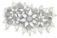 Makosh and edelweiss in the form of a bracelet on the wrist tattoo design idea