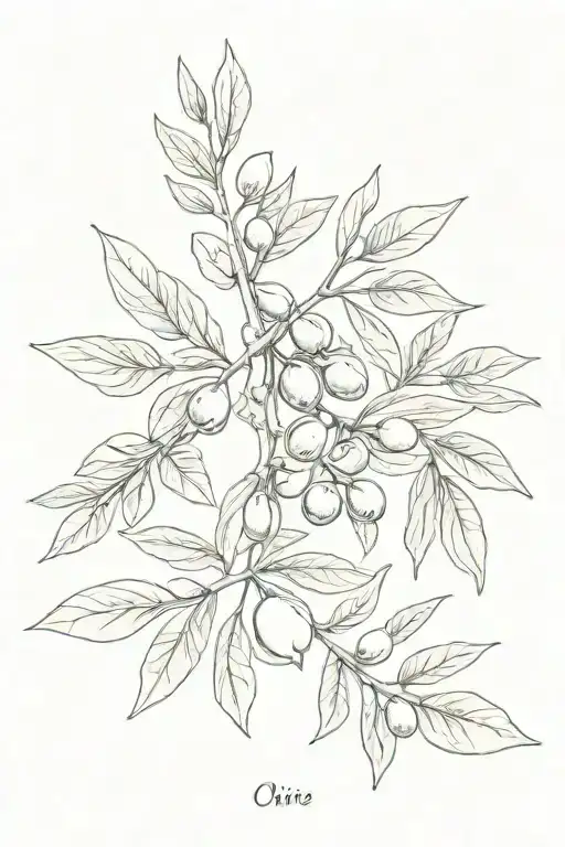 olive branch and sun with names Oliver and luca tattoo design idea