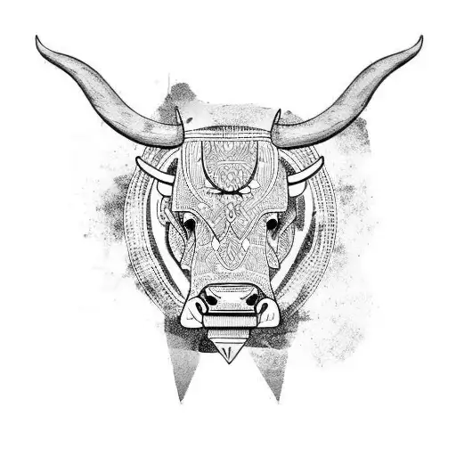 bull and bear tattoo design idea