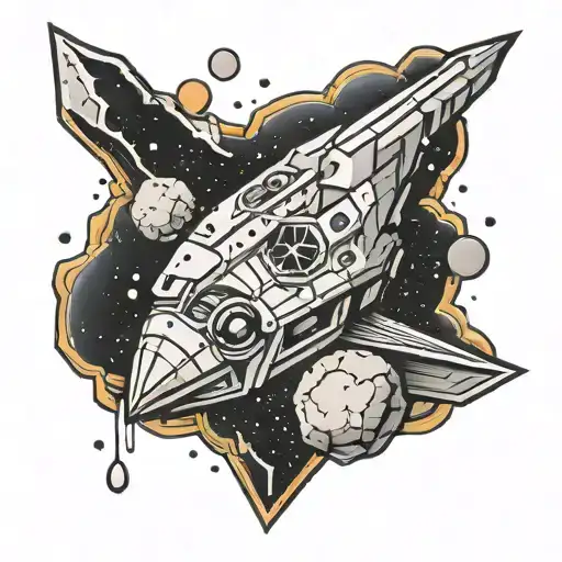 asteroid tattoo design idea