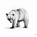 Bear sitting at a table sanding it with binoculars around his neck tattoo design idea